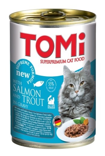Tomi Somonlu Ve Alabalıklı Yetişkin Kedi Konservesi 400 GR  | SRC: Barcode: ‍4003024157053