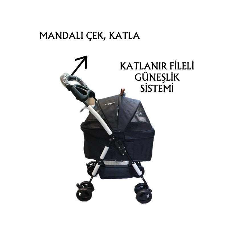 Tommy Evcil Hayvan Arabası Max 15 KG 65X45X95CM SIYAH  | SRC: Barcode: 8681085430153