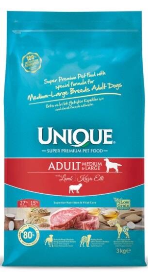 Unique Large Adult Kuzu Etli Yetişkin Köpek Maması 3 KG MEDIUM  | SRC: Barcode: 8681763069804