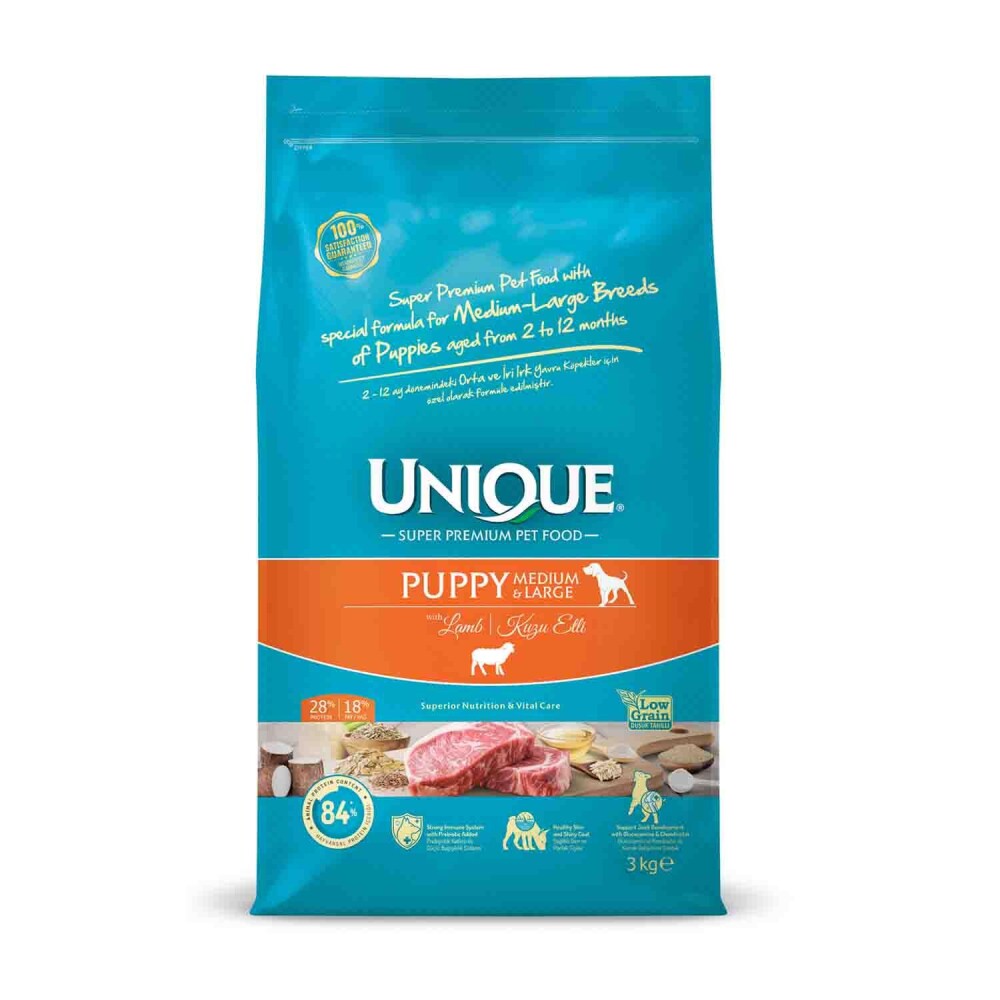 Unique Large Puppy Kuzu Etli Yavru Köpek Maması 3 KG MEDIUM  | SRC: Barcode: 8681763069712