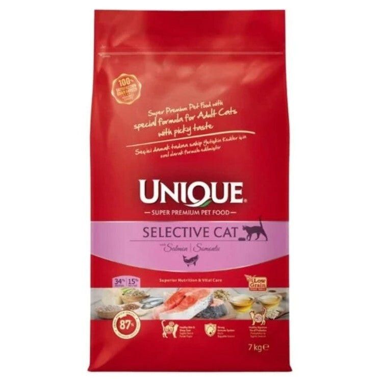 Unique Selective Seçici Kediler Için Somonlu Yetişkin Kedi Maması 7 KG  | SRC: Barcode: 8681763069781