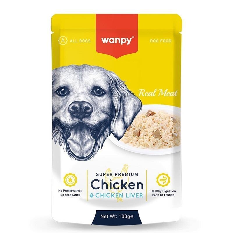 Wanpy Pouch Tavuk Ve Ciğerli Yetişkin Köpek Konservesi 100 GR TEKLI  | SRC: Barcode: 6927749870036