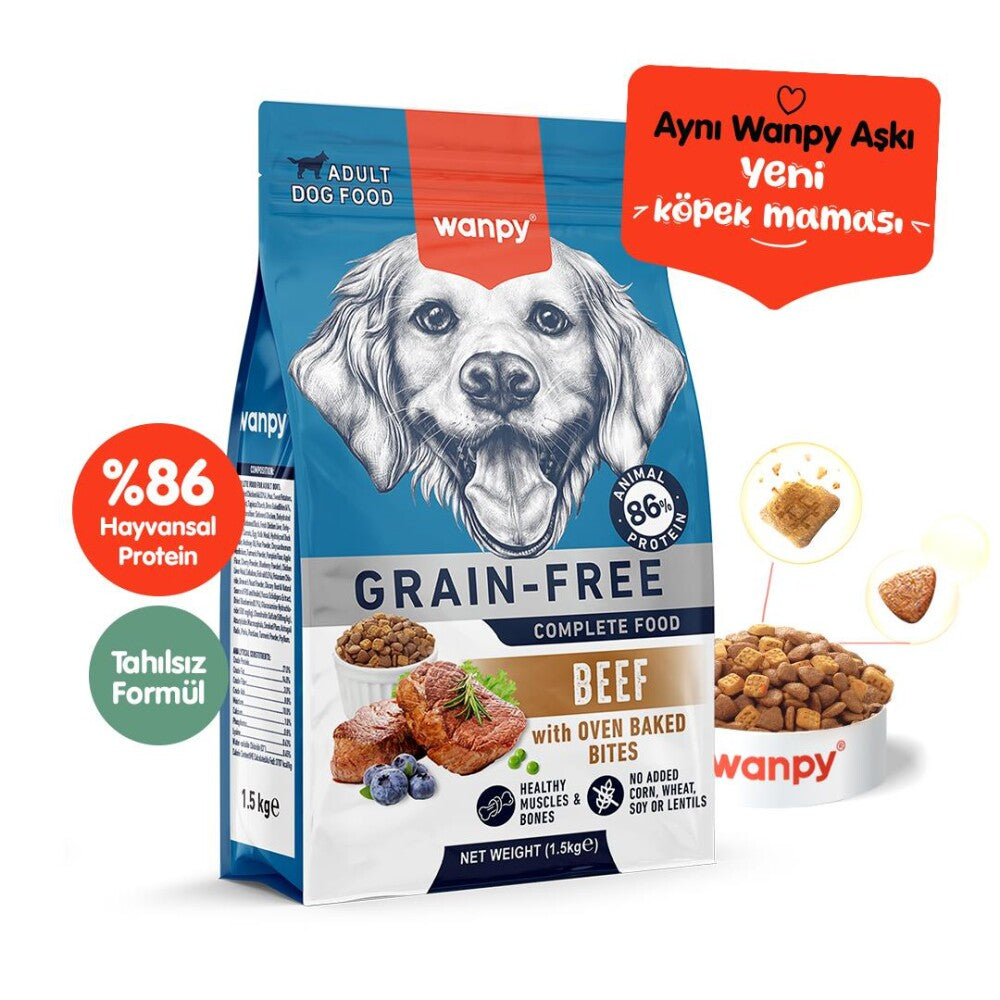 Wanpy Sığır Etli Tahılsız Yetişkin Köpek Maması 1.5 KG  | SRC: Barcode: 6927749823070