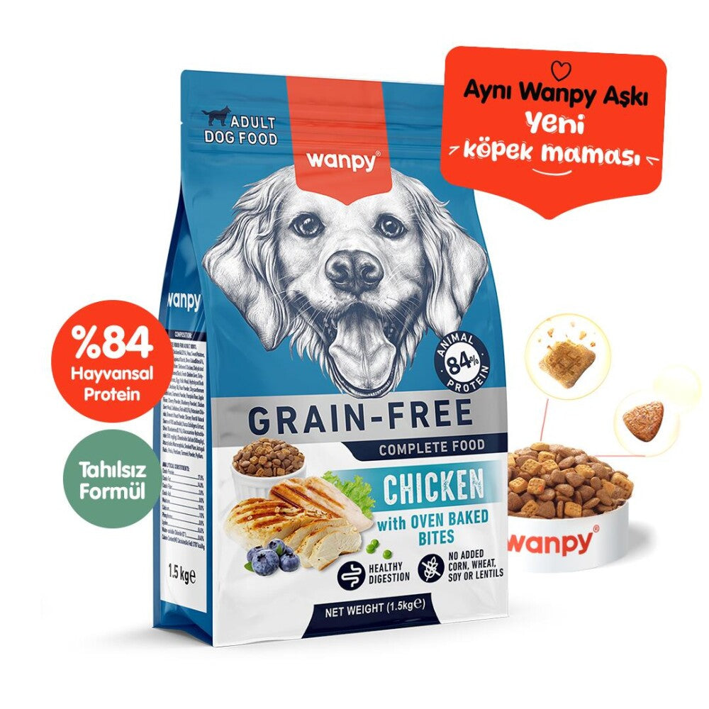 Wanpy Tavuklu Tahılsız Yetişkin Köpek Maması 1.5 KG  | SRC: Barcode: 6927749823056