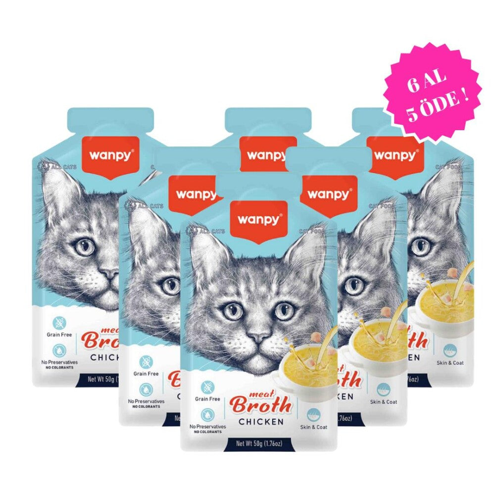 Wanpy Tavuk Etli Kedi Çorbası 6 Al 5 Öde 50 GR  | SRC: Barcode: 6927749871699-6
