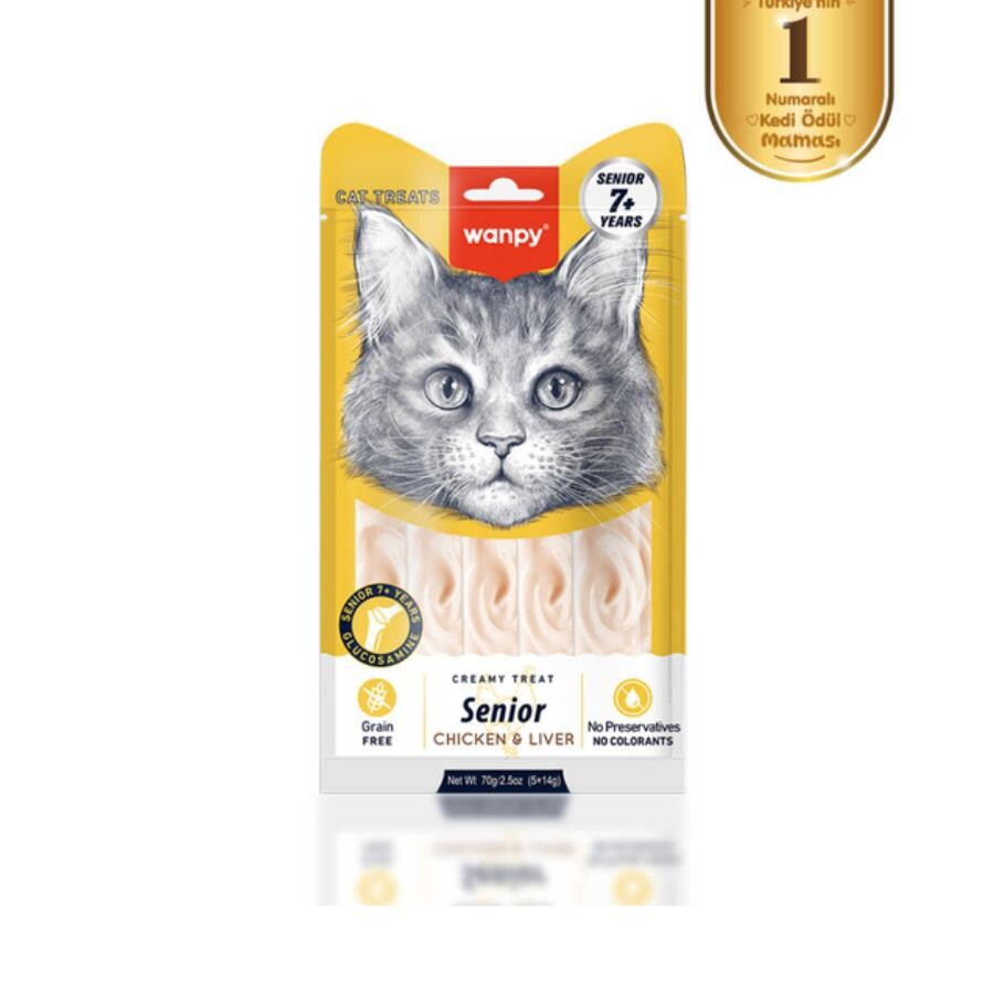 Wanpy Tavuklu & Ciğerli 7 Yaş Kedi Krema Ödülü 5×14 GR  | SRC: Barcode: 6927749874027