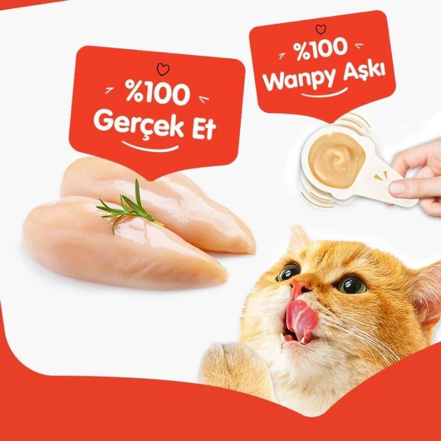 Wanpy Tavuklu Kaşık Krema Kedi Ödül Maması 10X16 GR  | SRC: Barcode: 6927749871910