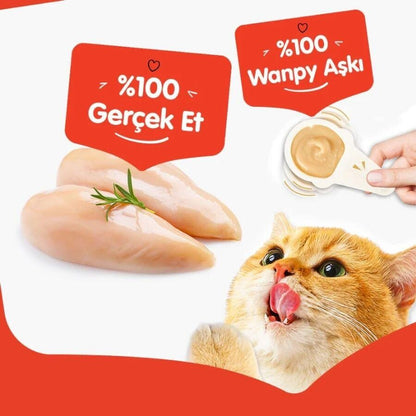 Wanpy Tavuklu Kaşık Krema Kedi Ödül Maması 10X16 GR  | SRC: Barcode: 6927749871910