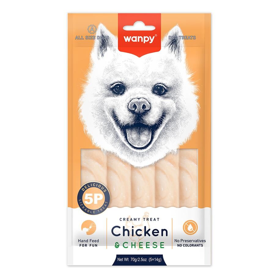 Wanpy Tavuklu Ve Peynirli Sıvı Krema Köpek Ödülü 5 X 14 GR  | SRC: Barcode: 6927749870258