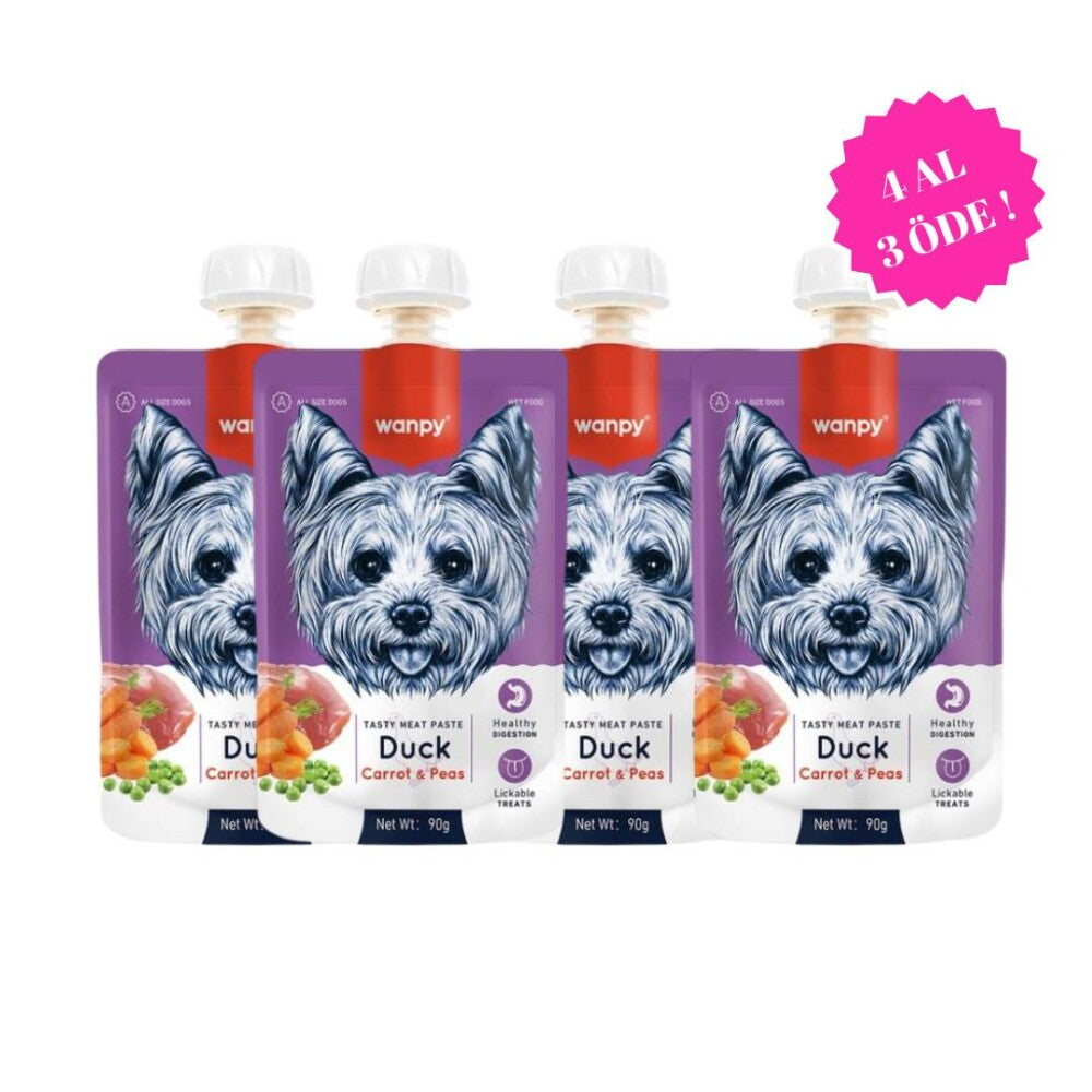 Wanpy Taze Ördekli Ve Havuçlu Köpek Et Ezmesi (4 Al 3 Öde) 90 GR  | SRC: Barcode: 6927749870210-4