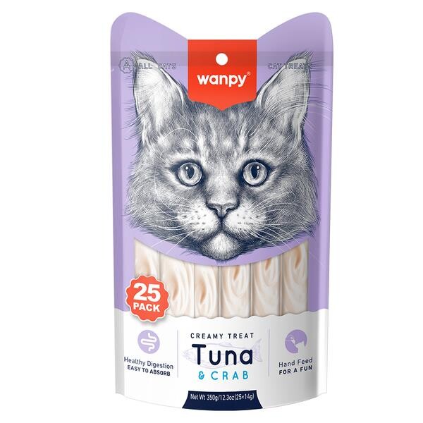 Wanpy Ton Balıklı Ve Yengeçli Sıvı Krema Kedi Ödülü 14 Grx25 Adet  | SRC: Barcode: 6927749871415