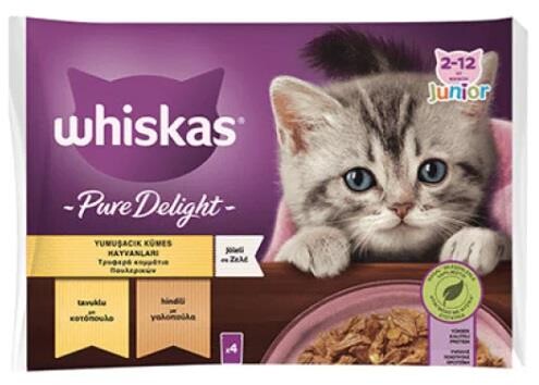 Whiskas Pouch Pure Delight Jöle İçinde Tavuklu Ve Hindili Yetişkin Kedi Konservesi 85 GR 4'LÜ  | SRC: Barcode: 4770608262754