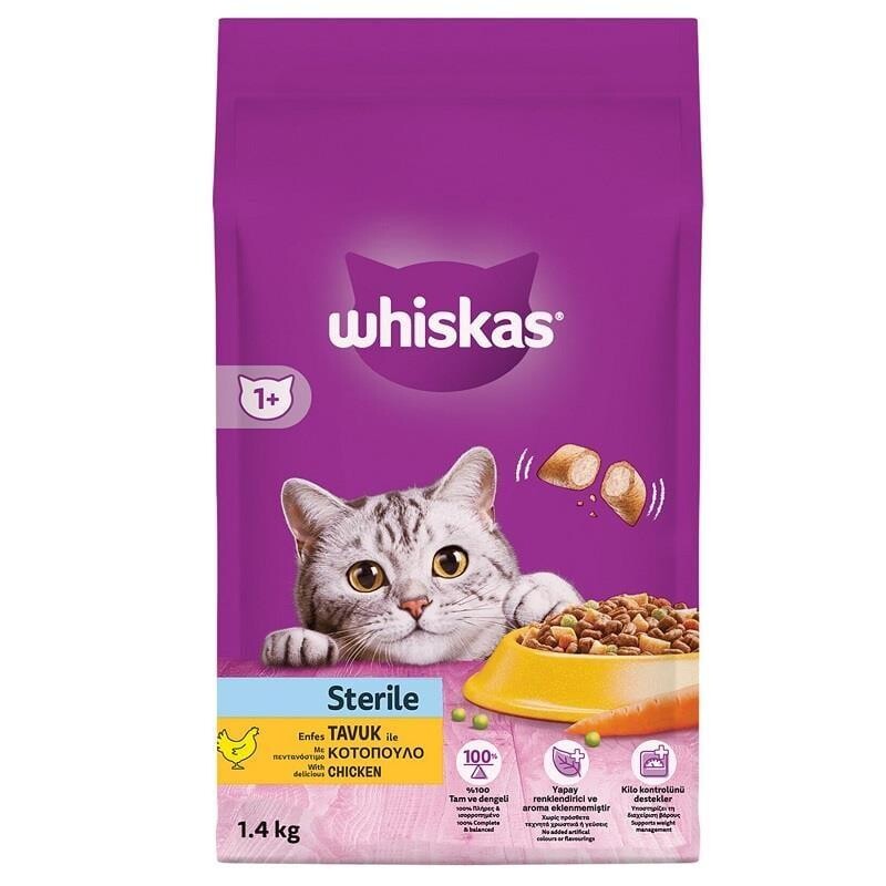 Whiskas Tavuklu Ve Havuçlu Kısırlaştırılmış Yetişkin Kedi Maması 1.4 KG  | SRC: Barcode: 5900951304262